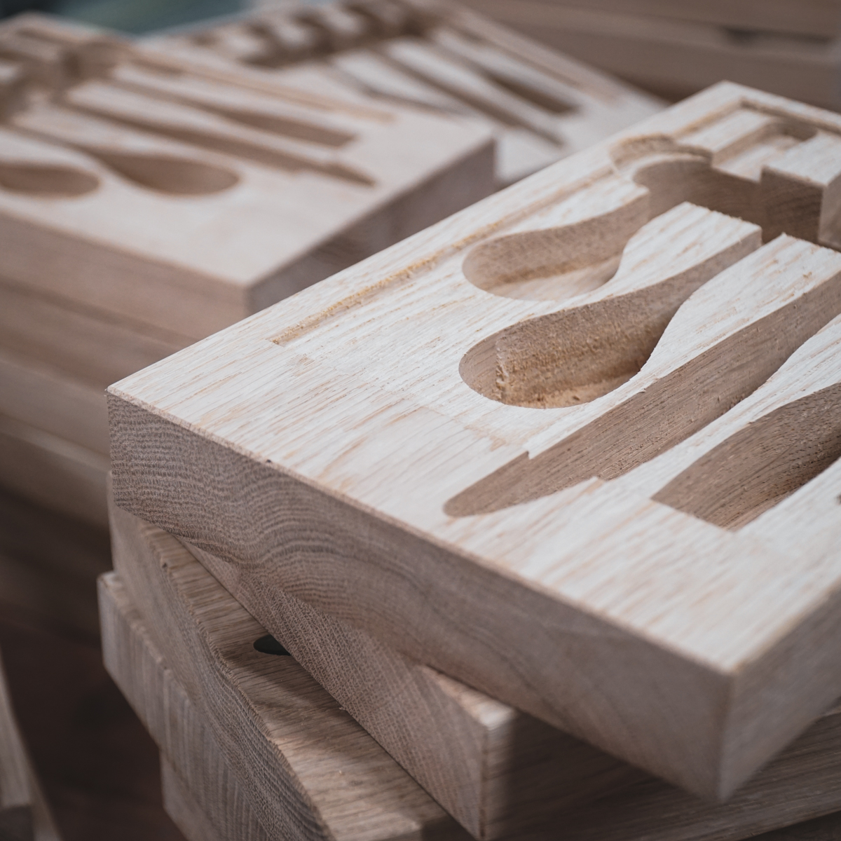 Oak Cutlery Inserts madeCNC